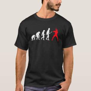 Camiseta Evolução do Beisebol Humano Beisebol Mulheres Hom