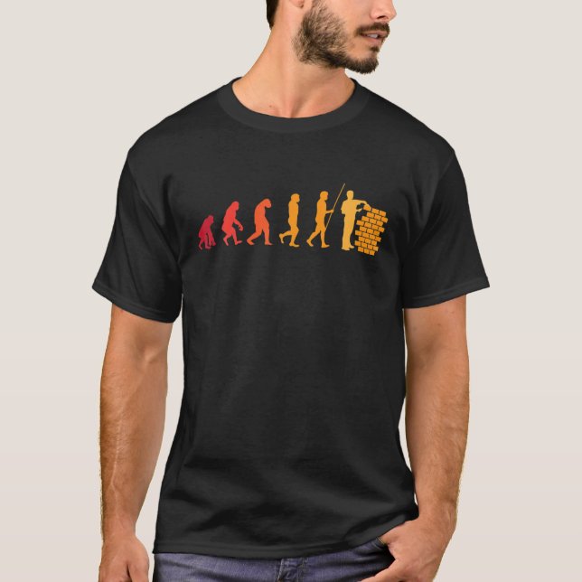 Camiseta Evolução do Bricklayer | Presente de Wall Builder  (Frente)