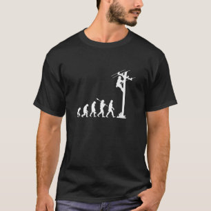 Camiseta evolução do eletricista de linha eletricista de li