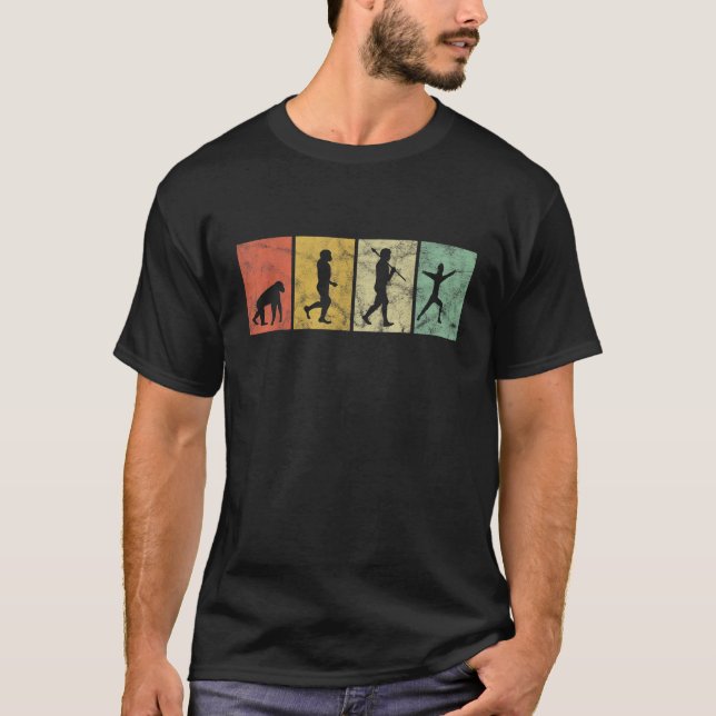Camiseta Evolução do Esgrimista Homem Esgrima Divertido Ret (Frente)