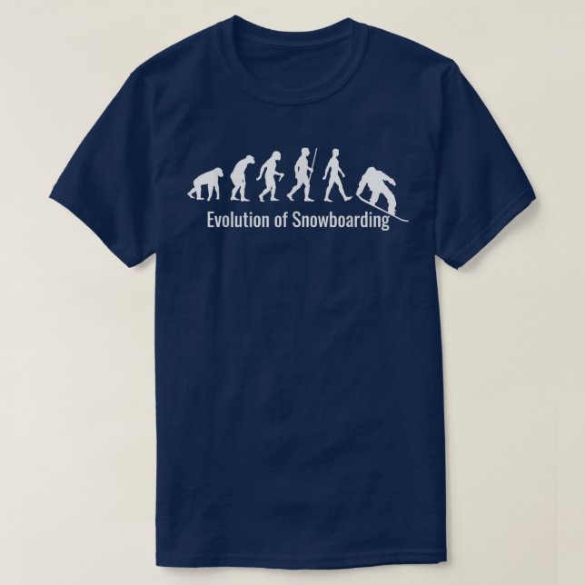 Camiseta Evolução Do Esportes Humorosos De Snowboard (Frente do Design)