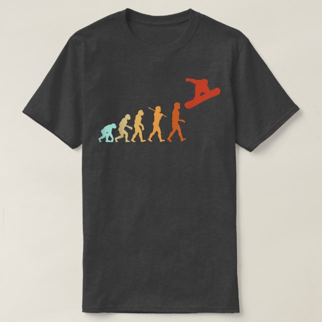 Camiseta Evolução do estilo livre Snowboard (Frente do Design)
