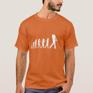 Camiseta Evolução do Homem das Cavernas Golfista Engraçado 