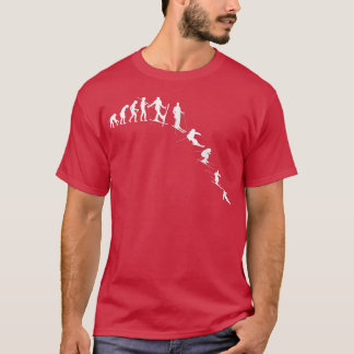Camiseta Evolução do Homem em Evolução do Esqui como esquia