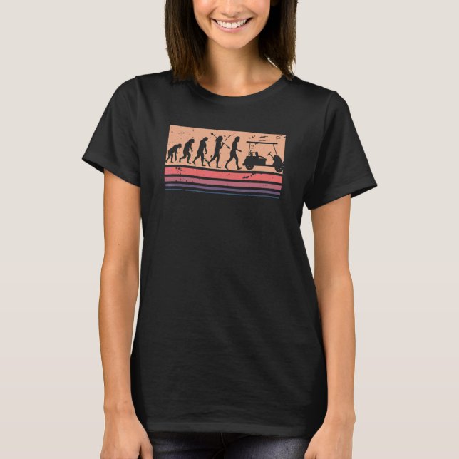 Camiseta Evolução do Homem Estilo Retro de Golfe (Frente)