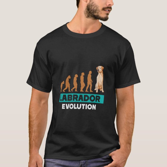 Camiseta EVOLUÇÃO DO LABRADOR Labrador Retriever Cachorro E (Frente)