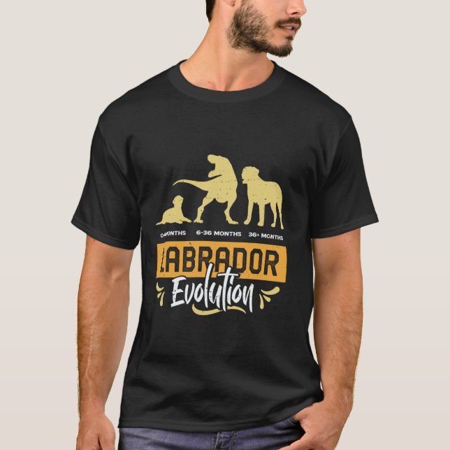 Camiseta EVOLUÇÃO DO LABRADOR Labrador Retriever Cachorro E (Frente)