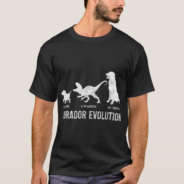 Camiseta Evolução do Labrador Labrador Retriever Engraçado  (Frente)