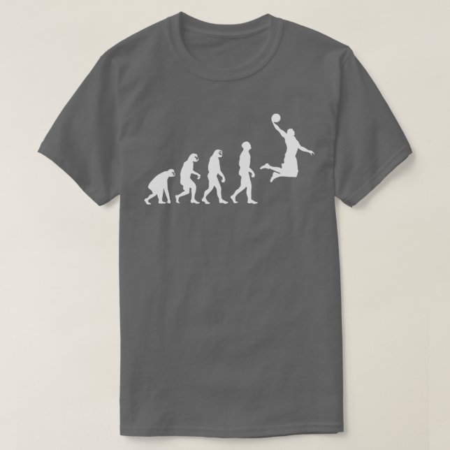 Camiseta Evolução do Macaco-Macaco até à Jogada de Basquete (Frente do Design)