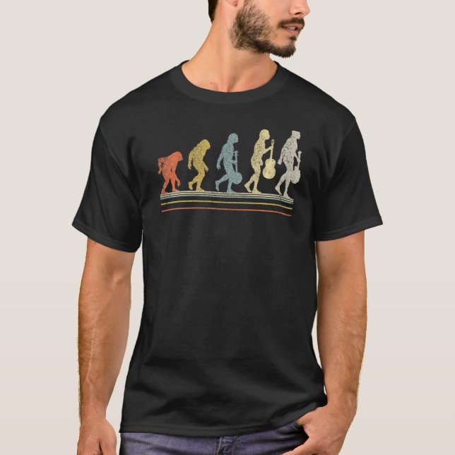 Camiseta Evolução Do Mandolin Evolução Retroativa Da Vintag (Frente)