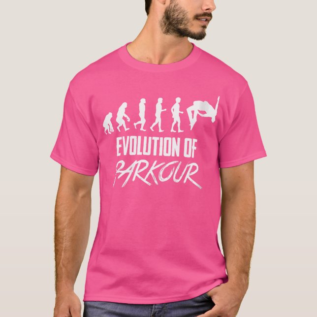 Camiseta Evolução do Parkour Feminino (Frente)