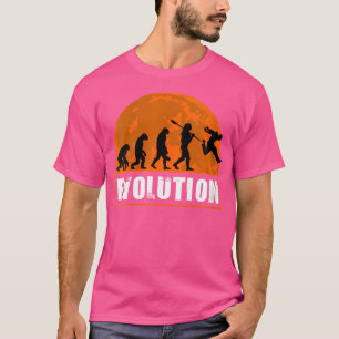 Camiseta Evolução do Parkour Feminino Engraçada Evolução Hu