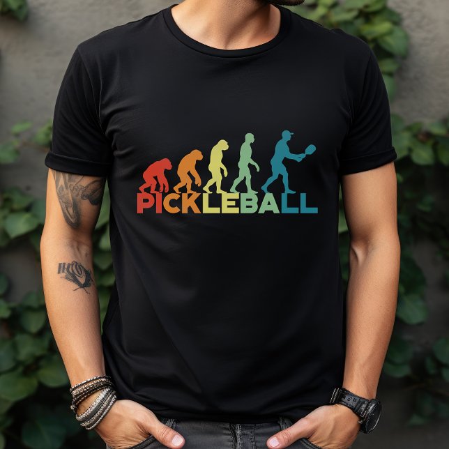 Camiseta Evolução do Pickleball Nome ou Texto Engraçado Per (Criador carregado)