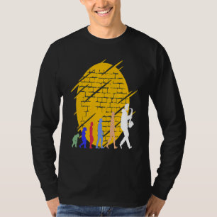 Camiseta Evolução do Saxofone Música Instrumentos Melodia