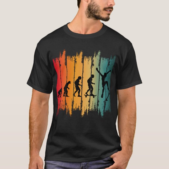 Camiseta Evolução Do Skatista De Skate (Frente)