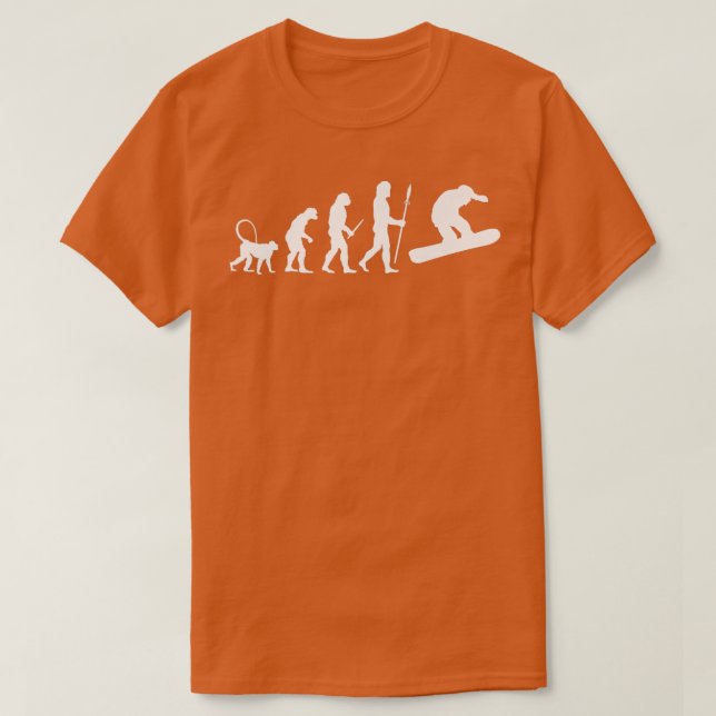 Camiseta Evolução do Snowboard para Snowboarders (Frente do Design)
