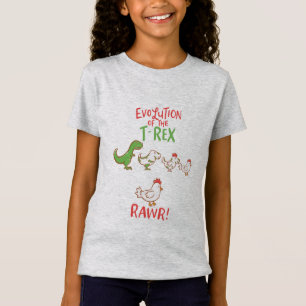 Camiseta Evolução Do T-Rex RAWR! Funny Dino Chicken