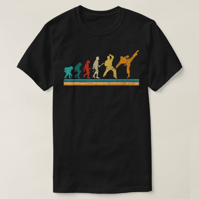 Camiseta Evolução Do Treinador De Artes Marciais De Karate  (Frente do Design)
