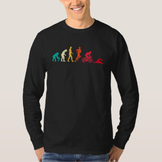Camiseta Evolução do Triatlo Gráfico Correndo Nadando Bikin