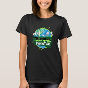 Camiseta Evolução do Triatlo Gráfico Correndo Nadando Bikin