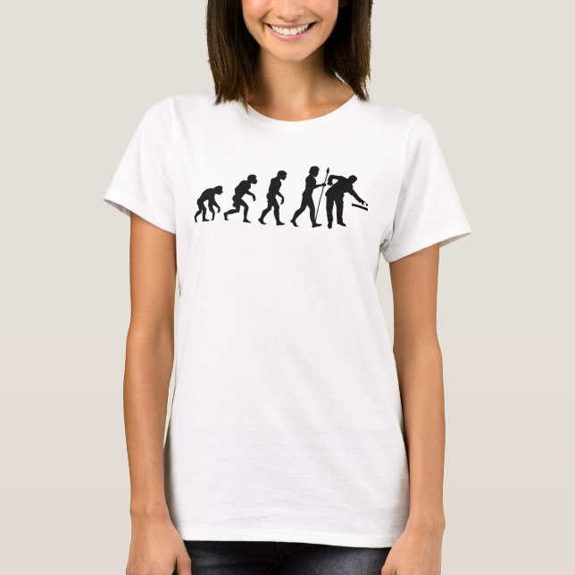 Camiseta Evolução dos bilhar (Frente)