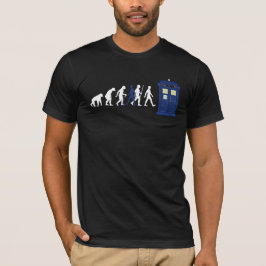 Camiseta Evolução Dos Humanos - Caixa Azul De Polícia 5