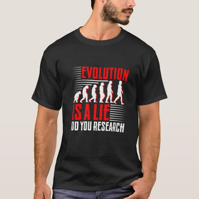 Camiseta Evolução é Falsa Faça Sua Pesquisa Premium (Frente)
