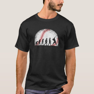 Camiseta Evolução Engraçada de Beisebol Jogador de Beisebol