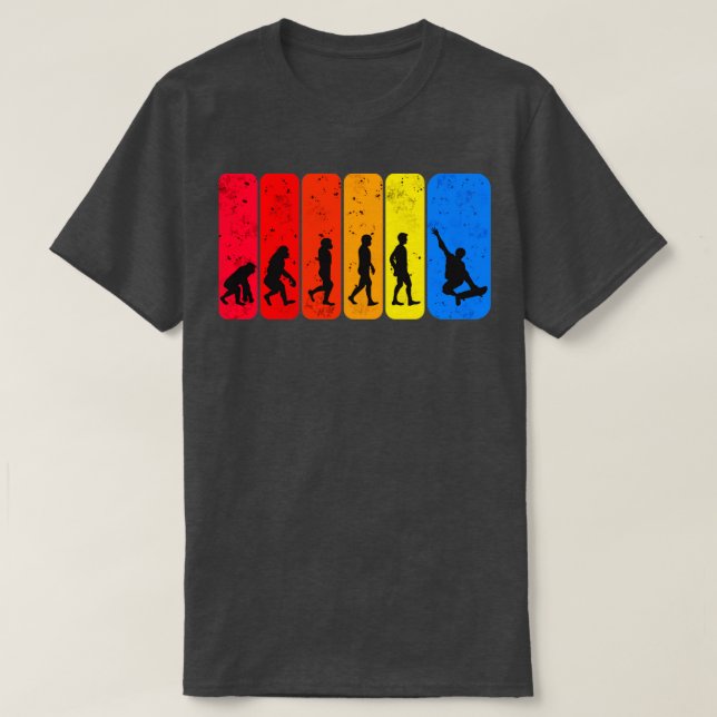 Camiseta Evolução engraçada do skate (Frente do Design)