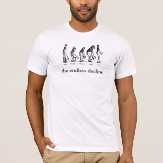 Camiseta evolução humana, a diminuição infinita