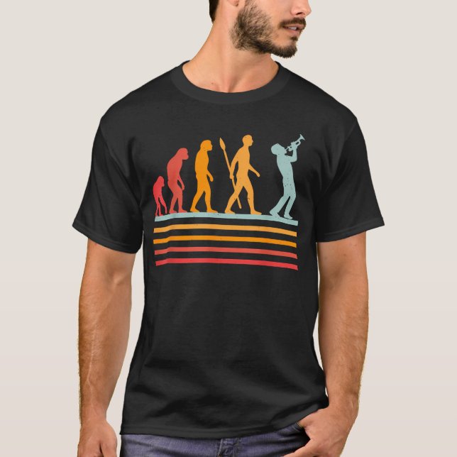 Camiseta Evolução Humana Tocando (Frente)