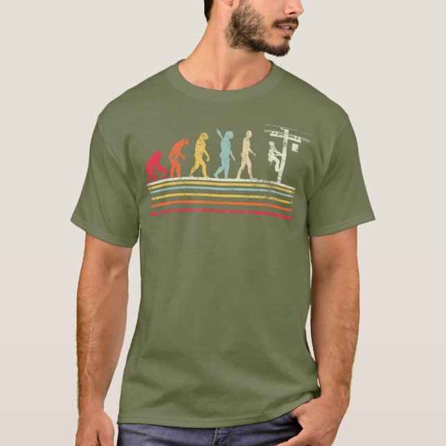 Camiseta Evolução Legal de Lineman no estilo Retro (Frente)