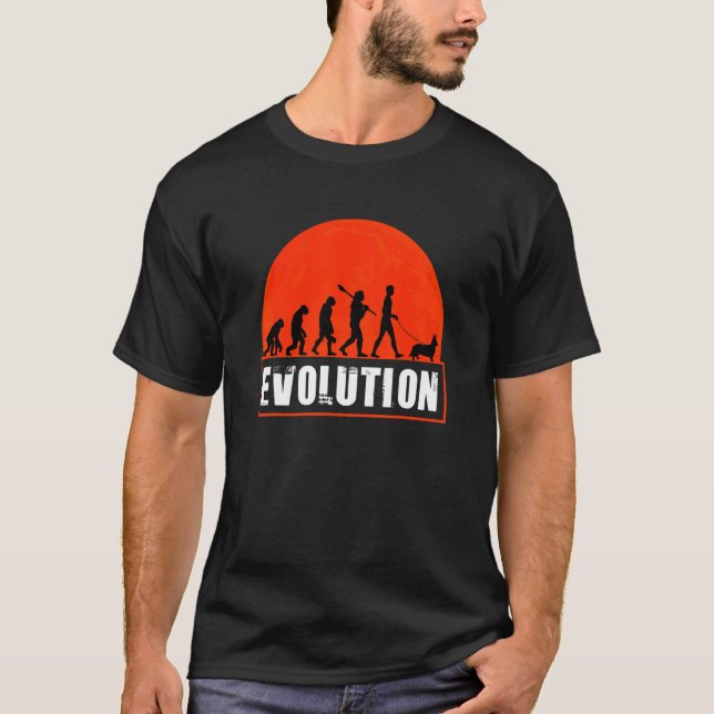 Camiseta Evolução para Mulheres Corgi (Frente)