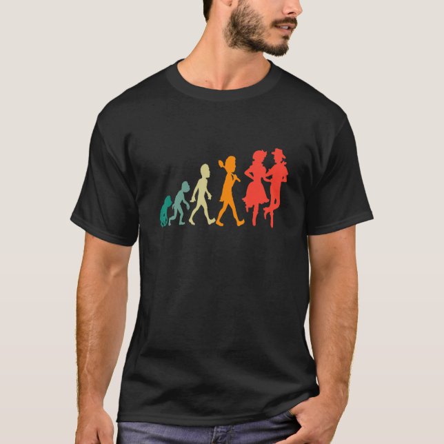 Camiseta Evolução Quadrada Dança Funny Retro (Frente)