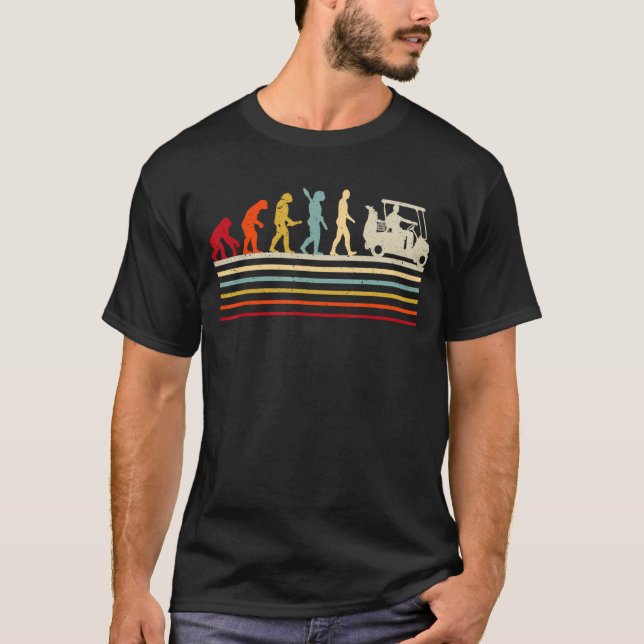 Camiseta Evolução Retroativa Do Jogador De Golfe Do Homem 2 (Frente)