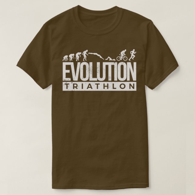 Camiseta Evolução Triathlon Funny Triathlete Caveman impres (Frente do Design)