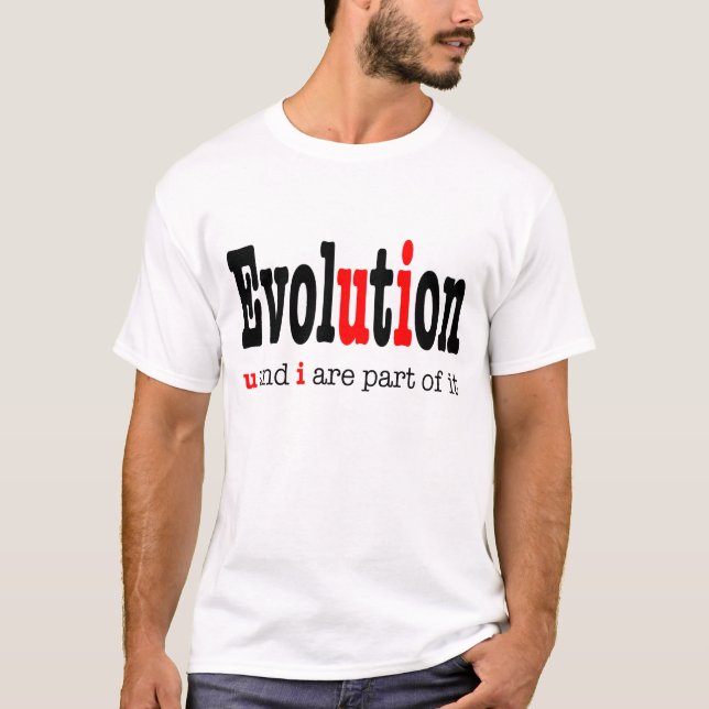 Camiseta Evolução: u e i são parte ele (Frente)