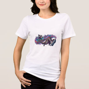 Camiseta Evolução Urbana Grafite de Guaxinim Cibernético Gr
