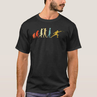 Camiseta Evolução Vintage do Traje Esportivo de Esgrima Ret