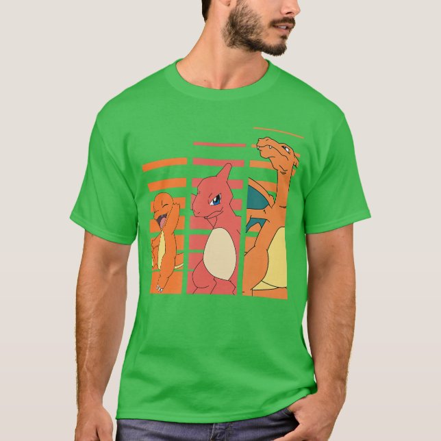 Camiseta Evoluções do Pokémon Charmander menino (Frente)