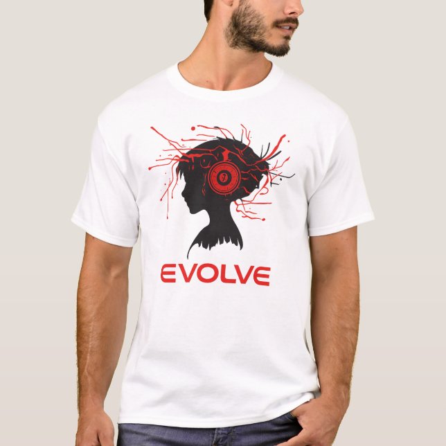 Camiseta Evoluir - Inteligência Artificial Cyberpunk (Frente)