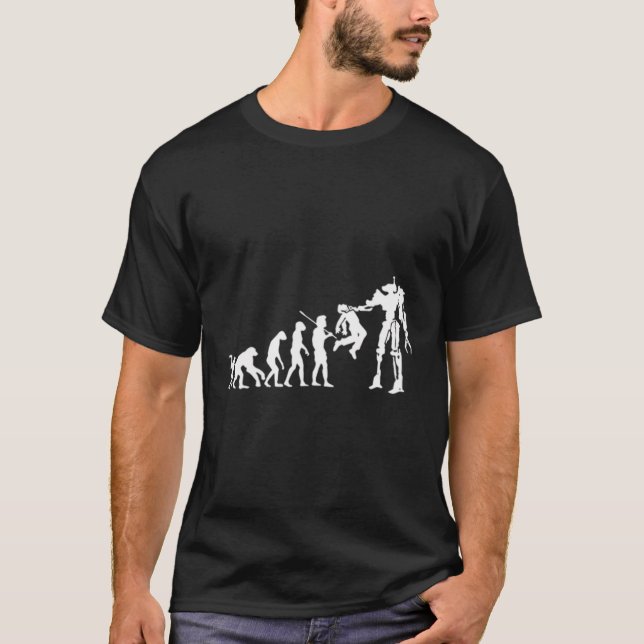 Camiseta Evoluir No Futuro - Tecnologia Distônica Dos Human (Frente)