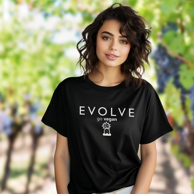 Camiseta Evoluir, Vegan Black and White Ativism (Criador carregado)