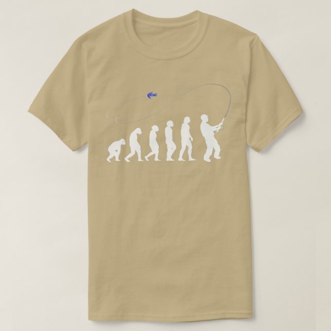 Camiseta Evolution AnglerFly Fishing Bait Cool Fisherman Gi (Frente do Design)