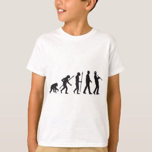 Camiseta evolution of ele clarinet player