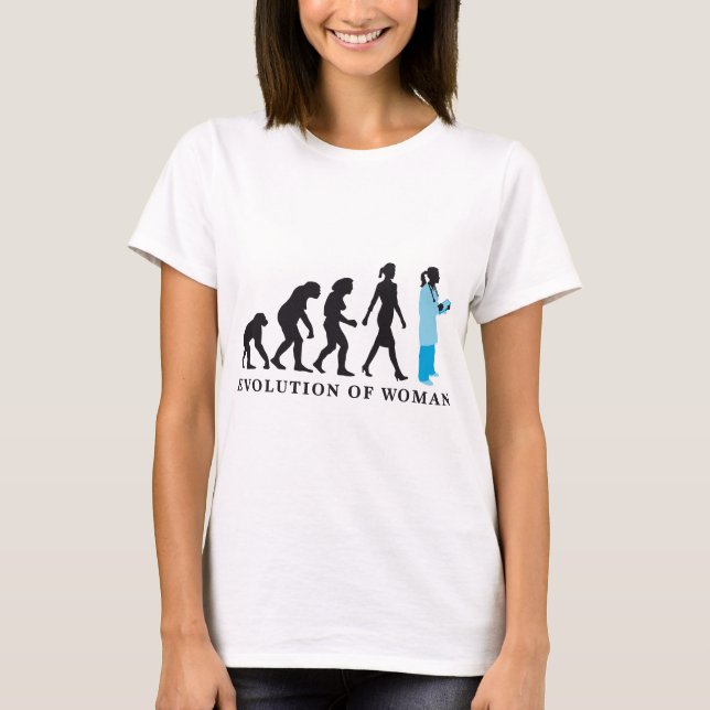 Camiseta evolution of woman female doctor (Frente)