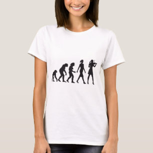 Camiseta evolution of woman female violin player