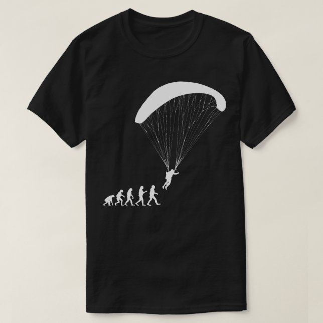 Camiseta Evolution Paraglider Pilot Funny (Frente do Design)