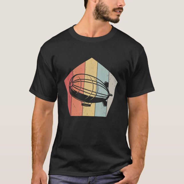 Camiseta Evolution Retro Zeppelin  Dirigible Blimp Airship  (Frente)