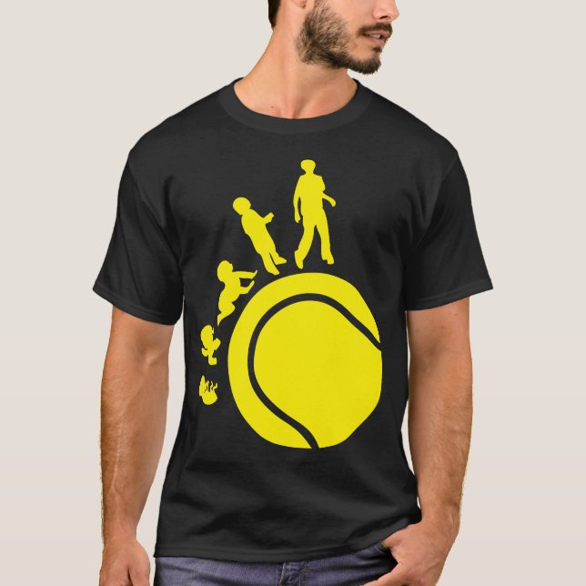 Camiseta evolution tennis humain bebe foetus evoluzione evo (Frente)